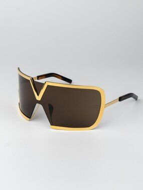 Valentino Men Sunglasses Titanium Gold Brown AR Mask V-ROMASK VLS-120B 146